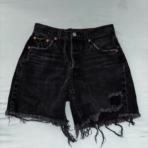 Signature by Levi Strauss Black Jean Shorts Distressed Style